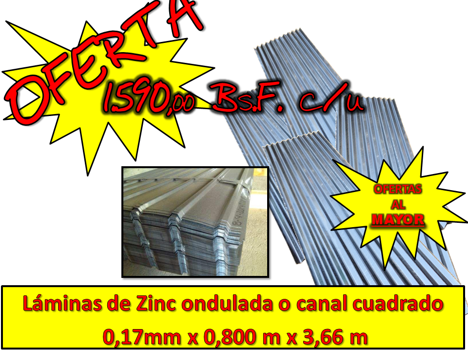 Lamina de Zinc 3.66m &middot; Confikom