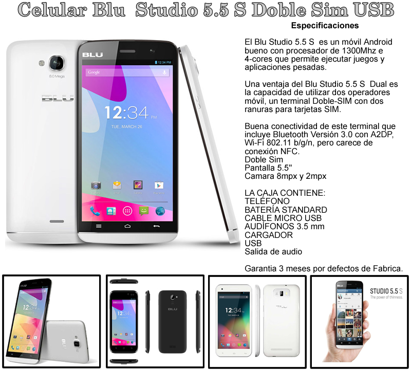Blu Studio 5.5s usado &middot; Confikom